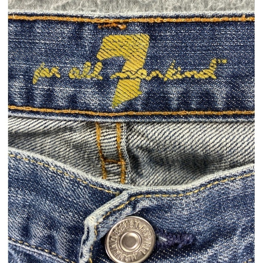 7 For All Mankind Relaxed Fit Mens Jeans Size 33x29 Medium Wash Fade *Hemmed* - Picture 3 of 13